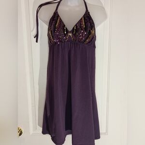 Elegant‎ VICTORIA SECRET Barbiecore Sequined Halter Dress (#1,130)